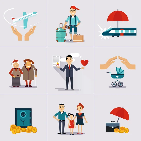 Insurance Character and Icons Template — Stockvector