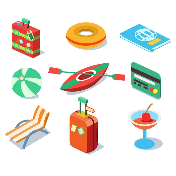 Travel Objects Icon Set — Wektor stockowy