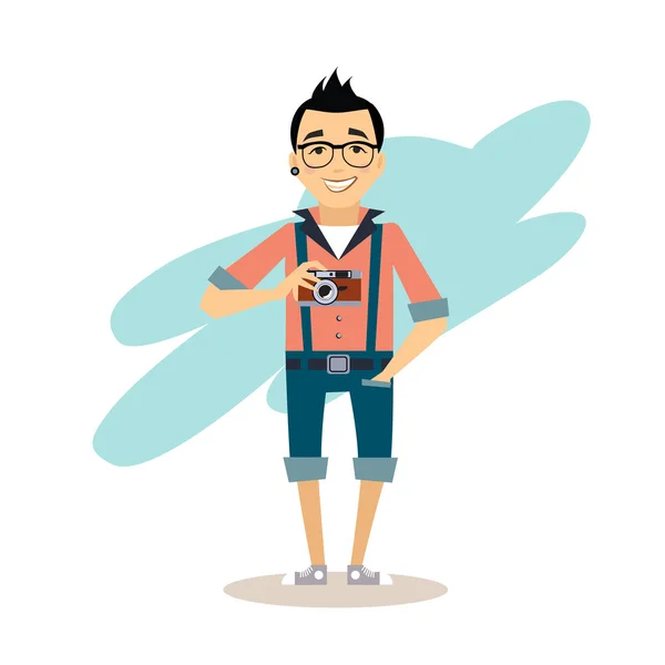 Creative Photographer Flat Illustration — ストックベクタ