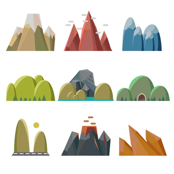 Set di montagne vettoriali — Vettoriale Stock