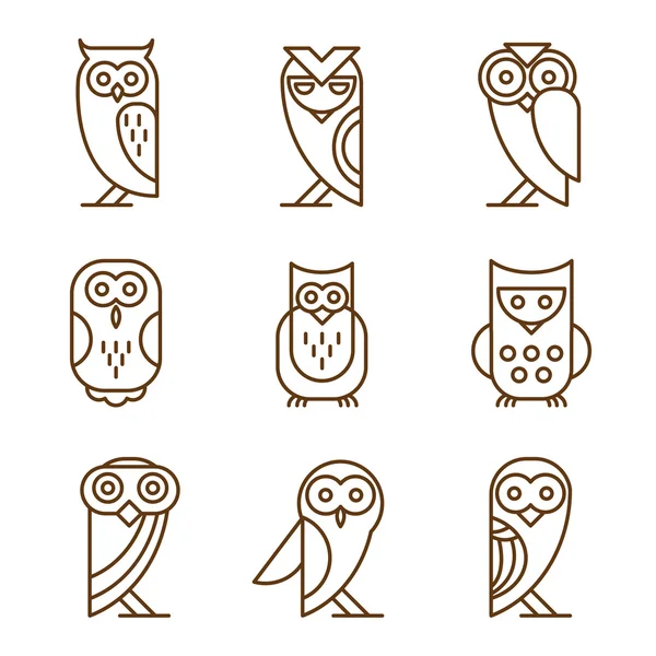 Barn linear owls — Διανυσματικό Αρχείο