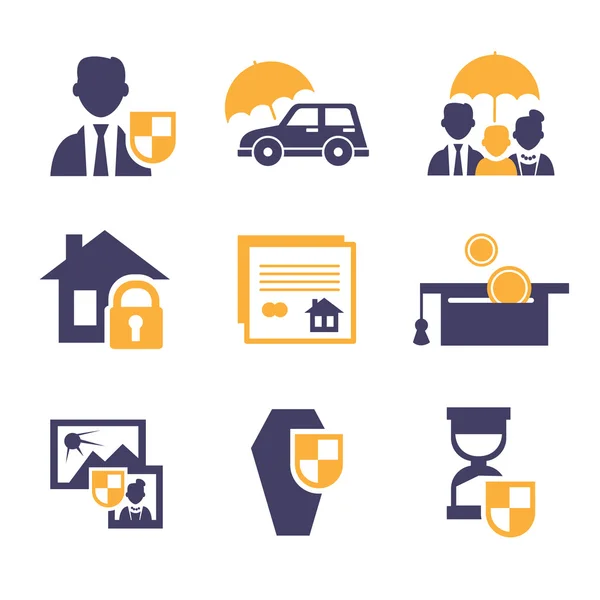 Insurance icons set — Stock Vector