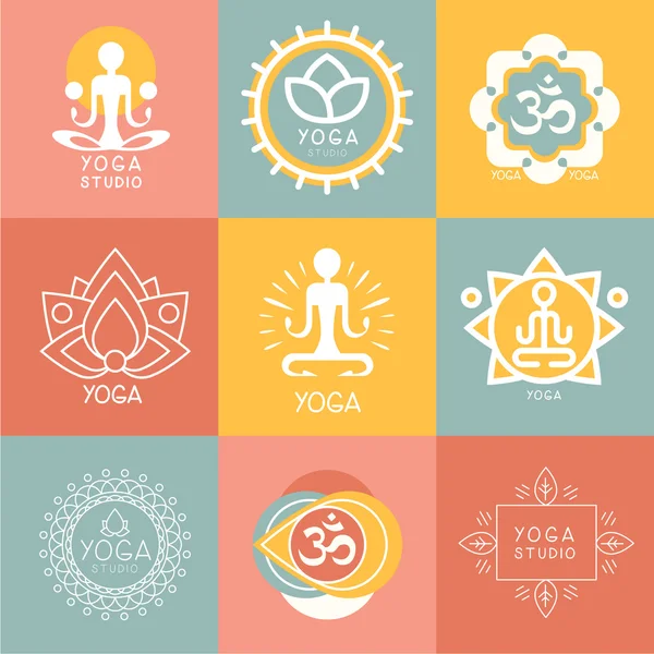Vektör yoga simgeler