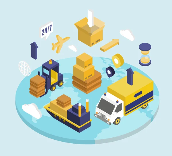 Transportation and delivery icons — Stockvector