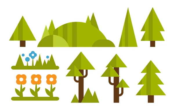 Different trees collection — Stock Vector