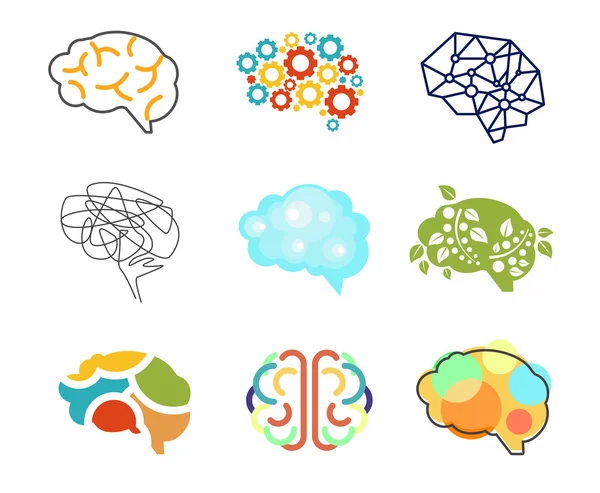 Iconos cerebrales. Arte vectorial . — Vector de stock