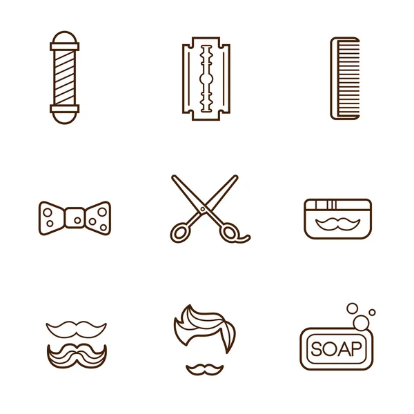 Conjunto de iconos de barbero — Vector de stock