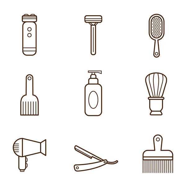 Zestaw ikon fryzjer — Wektor stockowy