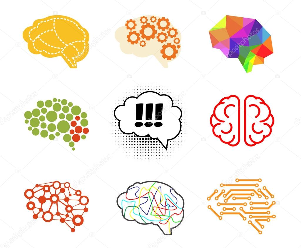 Brain icons. Vector art.