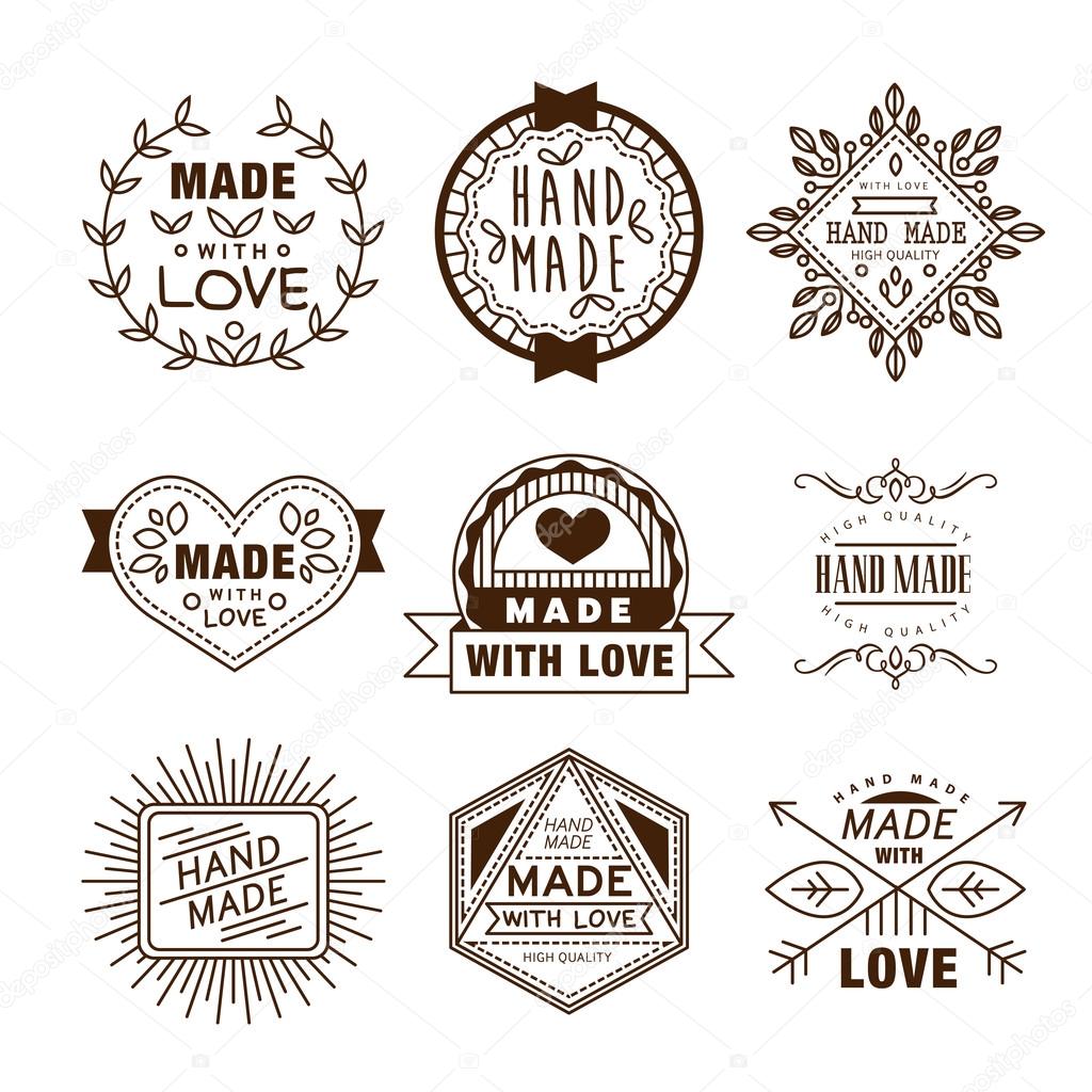 Vector hand made label in outline