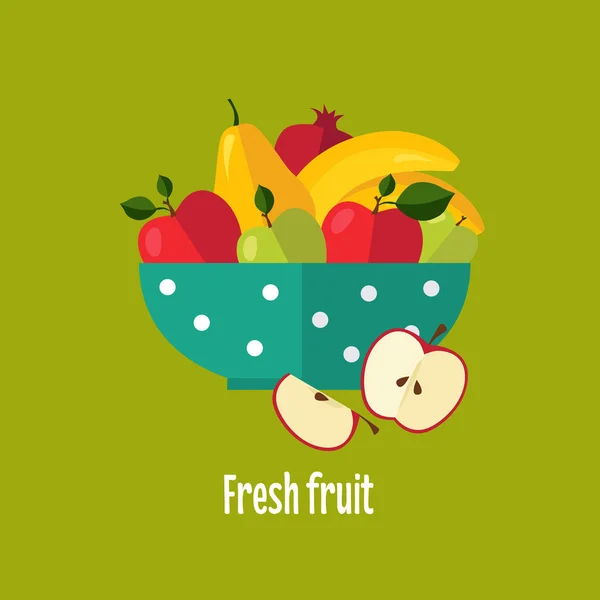Salada de frutas e bagas — Vetor de Stock