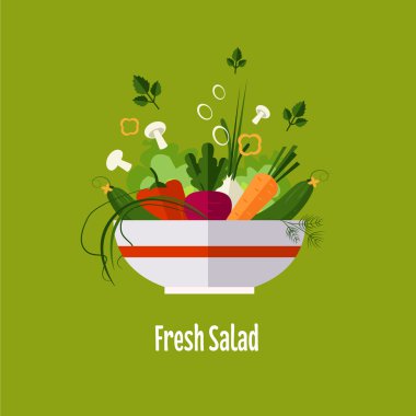healthy food, diet. flat style