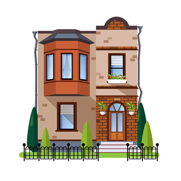Barevné ploché bytový dům — Stockový vektor