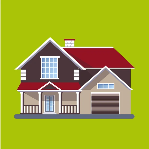 Färgglada platt bostadshus — Stock vektor