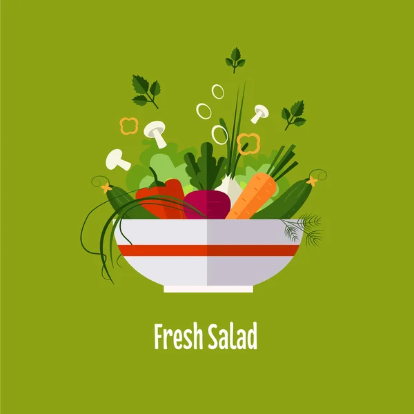 Comida saludable, dieta. estilo plano — Vector de stock