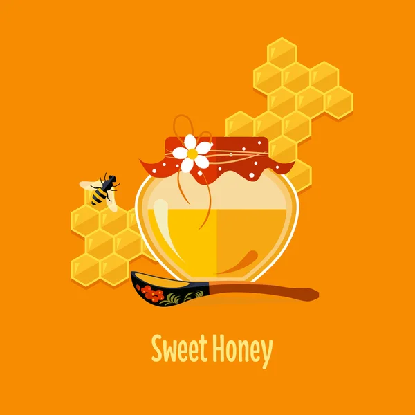 Jar with Honey Vector — стоковий вектор