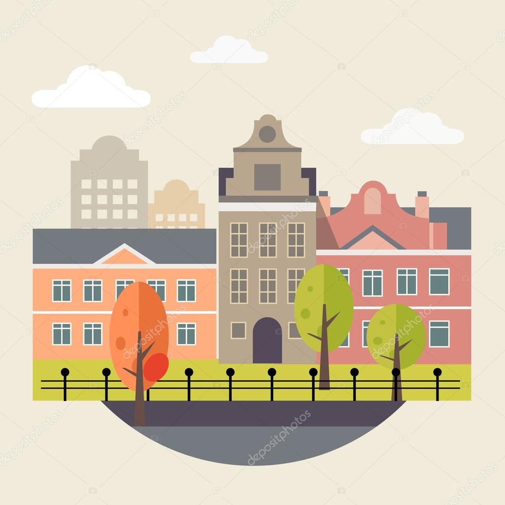 Flat Design Urban Landscape