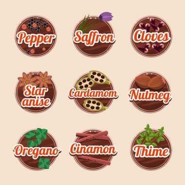 Set of herbs and spices clipart