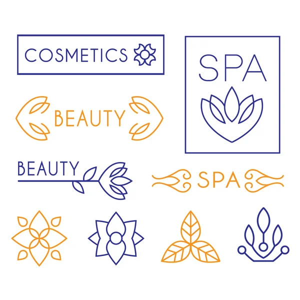 Vector belleza y cosméticos logos — Vector de stock