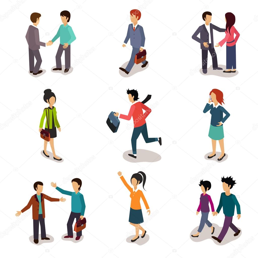 Several People Isometric, Vector 