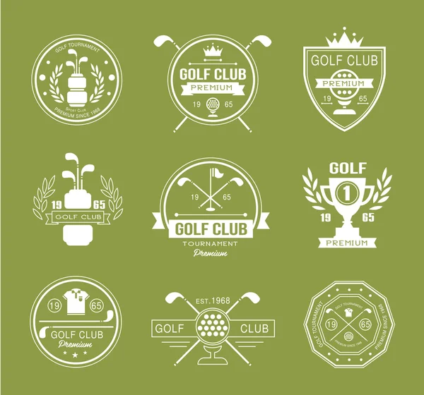 Set of vintage golf labels — Stock Vector