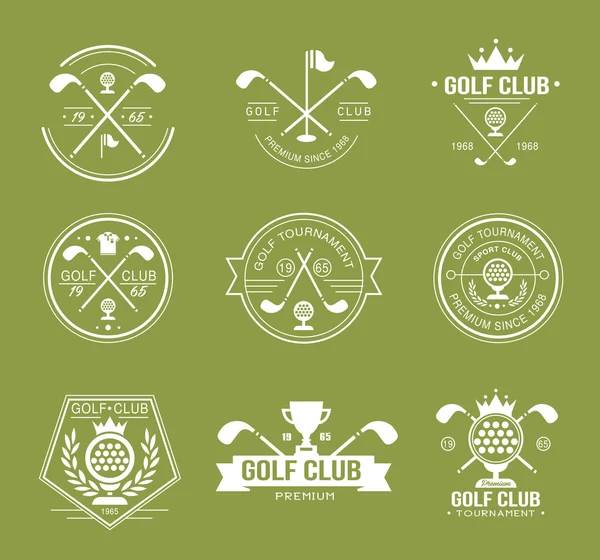 Set of vintage golf labels — Stock Vector