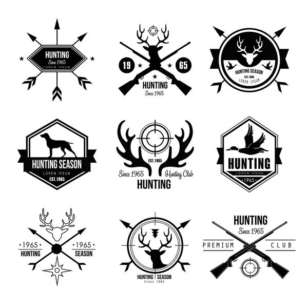 Set of hunting club labels — Stock Vector