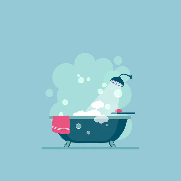 Baño con icono de muebles — Vector de stock