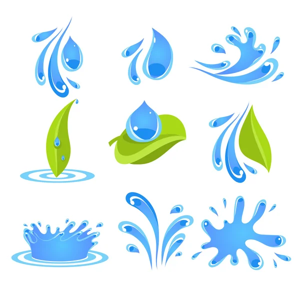 Iconos gota de agua — Vector de stock