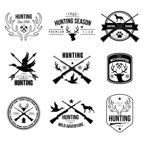 Set of hunting club labels — Stock Vector