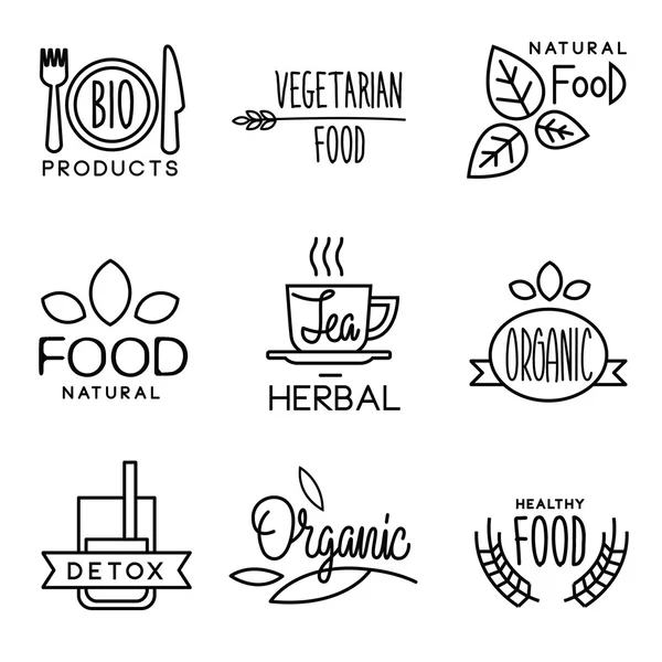 Labels in trendy mono line style — Stock Vector