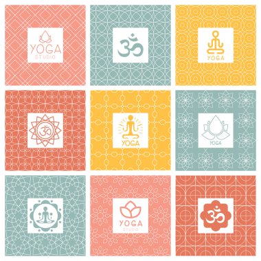 Yoga simgeler ve satırı rozetler