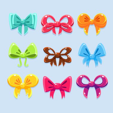 Colorful ribbons and bow ties clipart