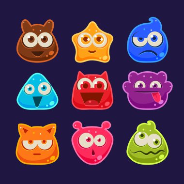 komik canavar Icons set