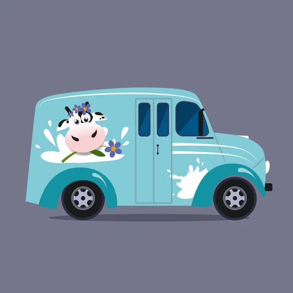 Servicio de entrega de leche láctea — Archivo Imágenes Vectoriales