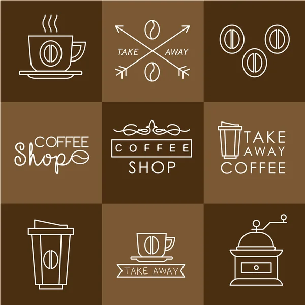 Kahve tasarım kümesi — Stok Vektör