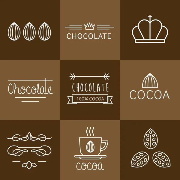 Kakao Ikonuppsättning — Stock vektor