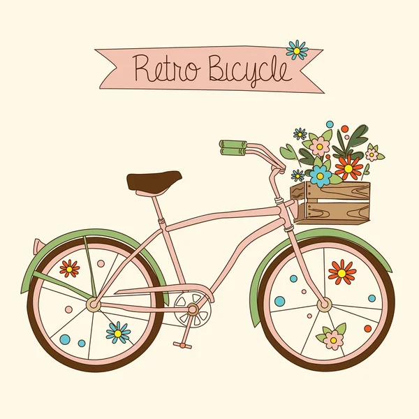 Retro cykel. Vektor illustration. — Stock vektor
