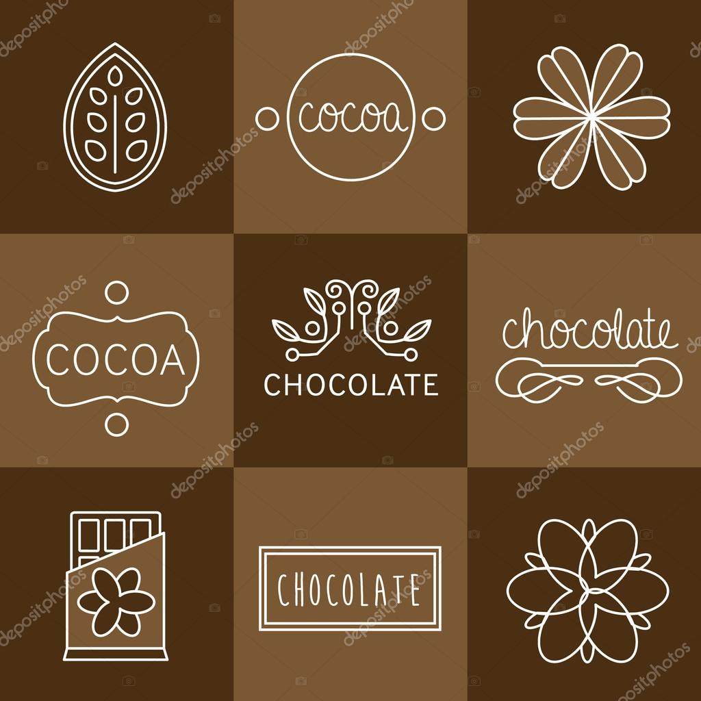 Cocoa Icon, logo, signs and badges chocolate