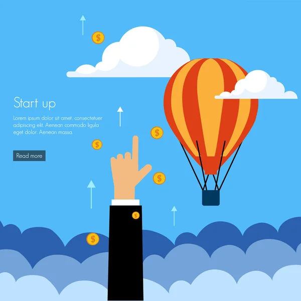 Business start press flat design – stockvektor