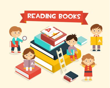 Featuring Kids Reading Books clipart