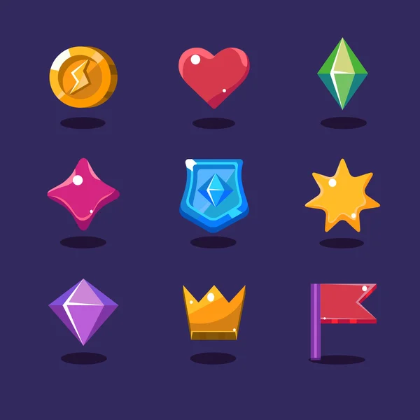 Game resources icons — Stock Vector