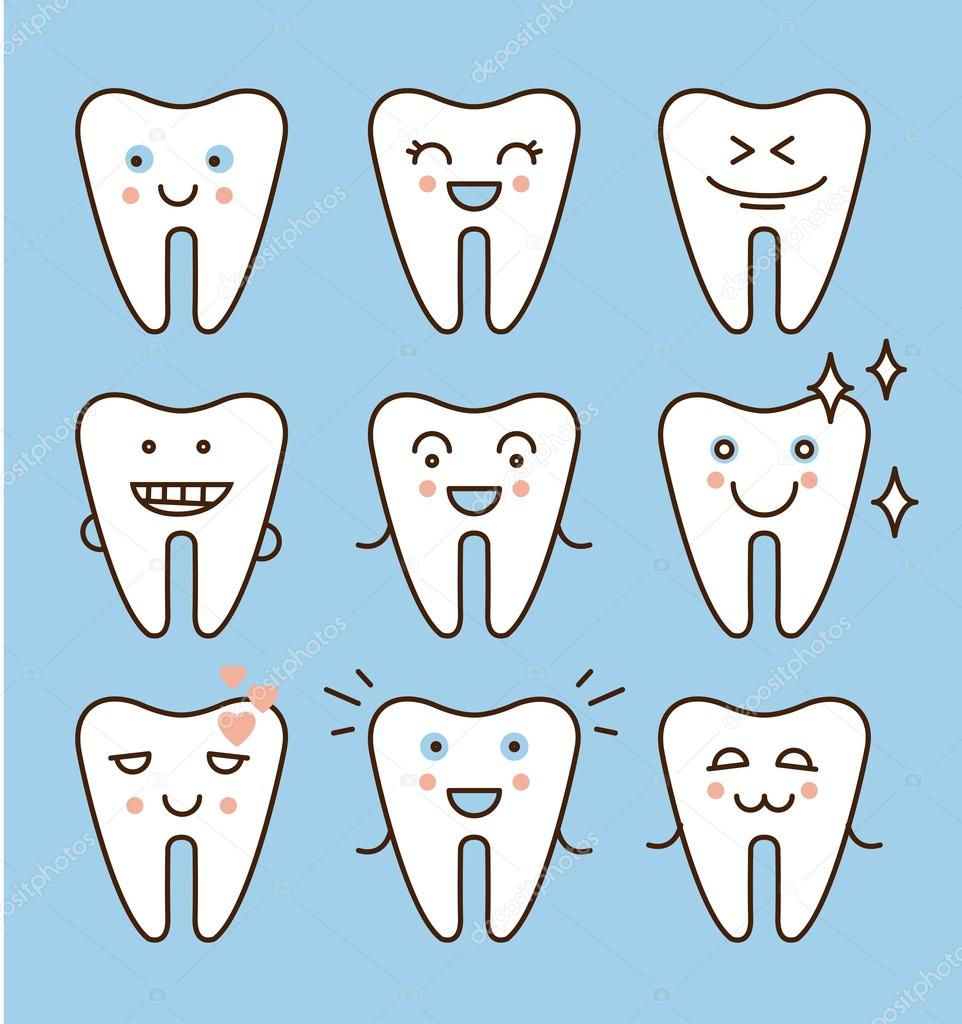 Tooth icons set,