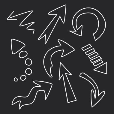 Tebeşir okları kümesi