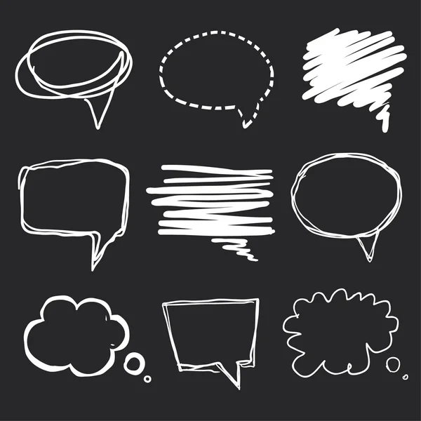 Hand drawn speech bubbles — Stock Vector