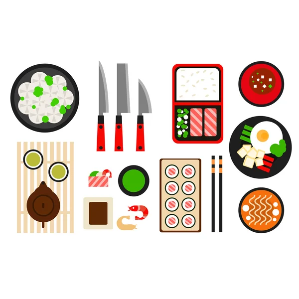 Ristorante cucina asiatica Vector flat icon — Vettoriale Stock