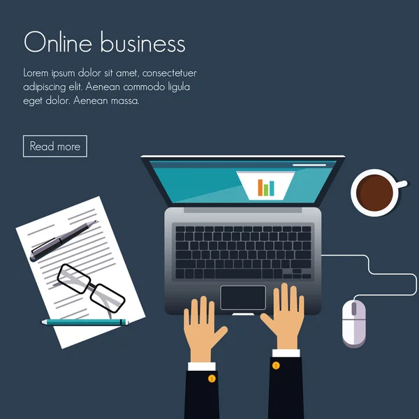 Negócios on-line Projeto plano —  Vetores de Stock
