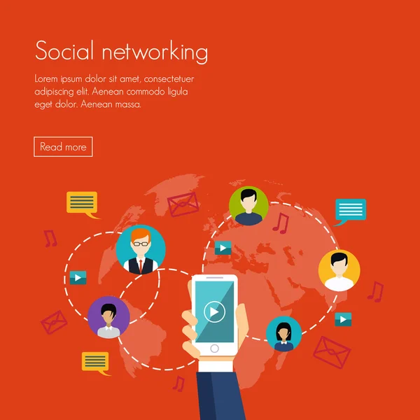Redes sociais marketing — Vetor de Stock
