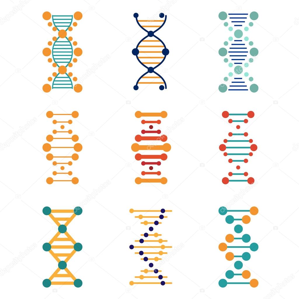 DNA, genetics vector icons 