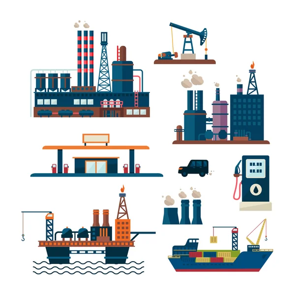 Concept d'entreprise de l'industrie pétrolière — Image vectorielle